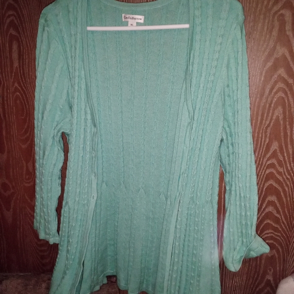 Croft & Barrow Mint Green Cable Knit Button Up Cardigan Sweater.Sz Women XL NWOT - Picture 7 of 16